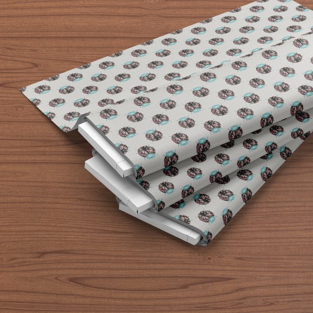 Ladybug Aquamarin Floral Chintz Muster Stoff (Von Creator hochgeladen)