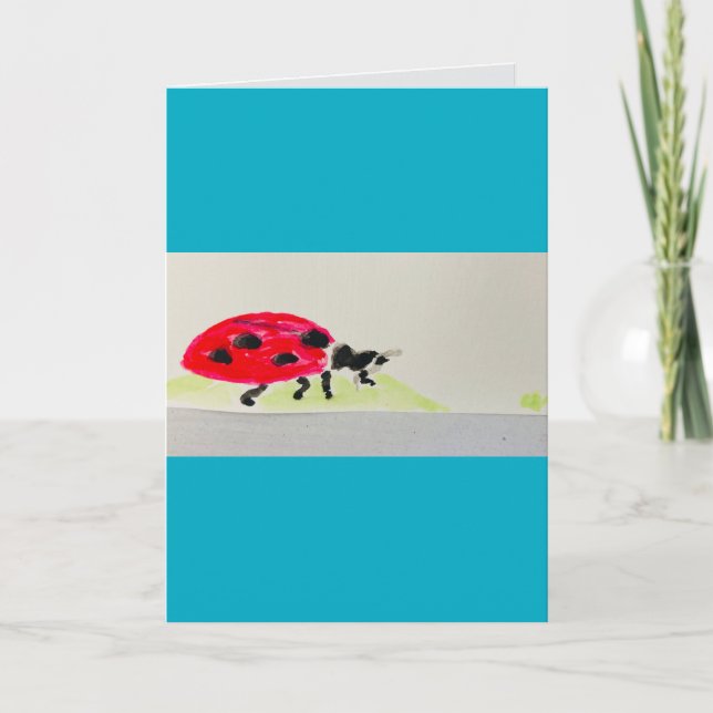 Ladybug Aquarell : Herzlichen Glückwunsch zum Gebu Karte (Vorderseite)