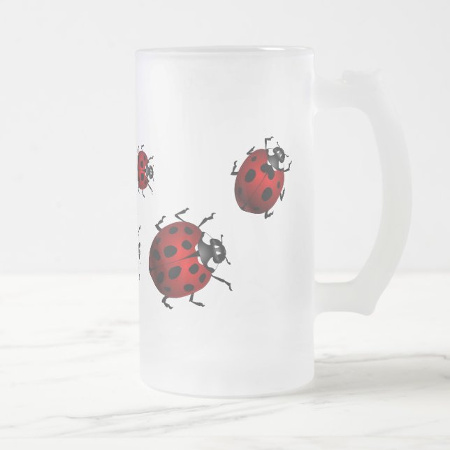 Ladybug Art Beer Mug Beer Glass Ladybug Cups Mattglas Bierglas (Rechts)