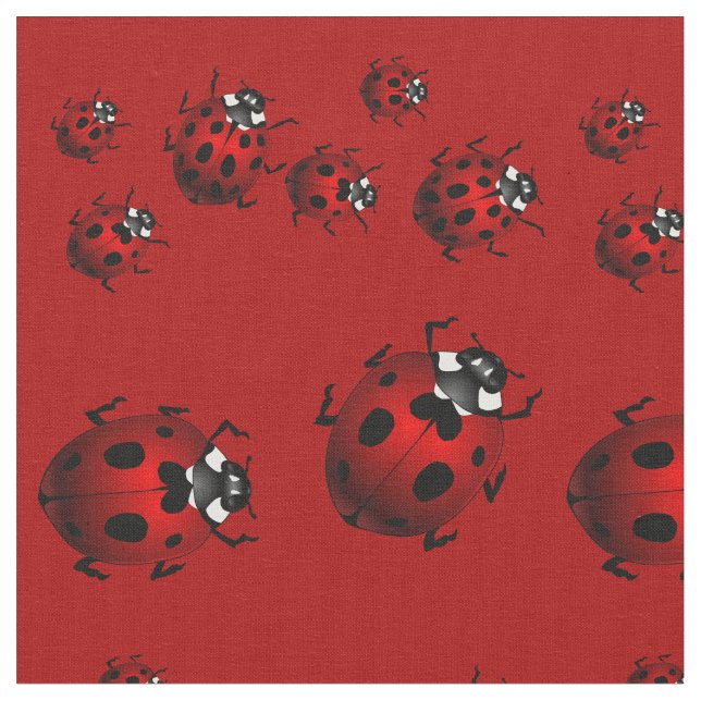 Ladybug Art Fabric Ladybird Fabric Cotton or Poly Stoff (Nahaufnahme)