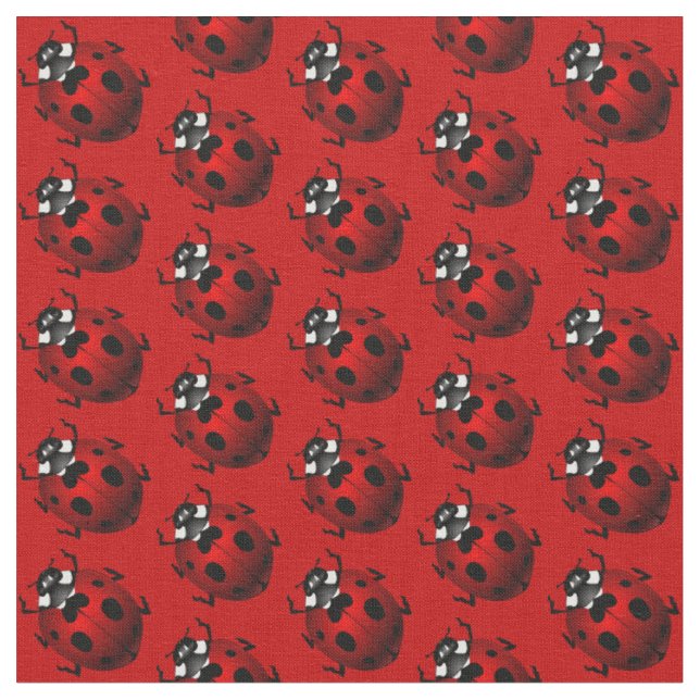 Ladybug Art Fabric Ladybird Fabric Cotton or Poly Stoff (Nahaufnahme)