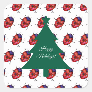 LADYBUG ART QUADRATISCHER AUFKLEBER