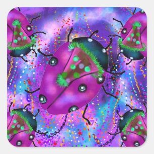 LADYBUG ART QUADRATISCHER AUFKLEBER