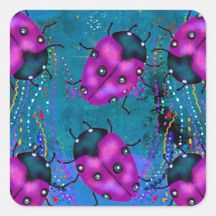 LADYBUG ART QUADRATISCHER AUFKLEBER