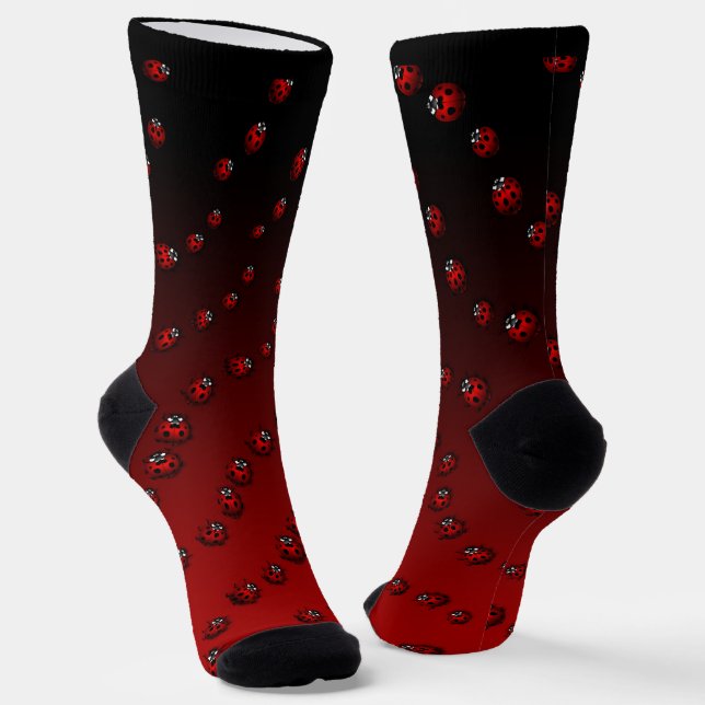 Ladybug Art Socks Cute Ladybird Socks Customize Socken (Gewinkelt)