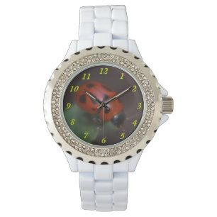 Ladybug auf Blume Armbanduhr