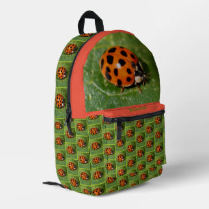 Ladybug auf der linken Seite Personalisiert Bedruckter Rucksack