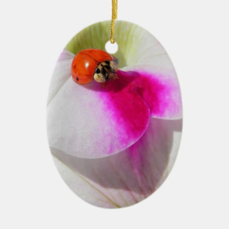 Ladybug auf der Petunia - Verzierung Keramikornament
