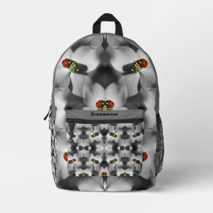 Ladybug auf Dogwood-Blume Abstrakt Personalisiert Bedruckter Rucksack