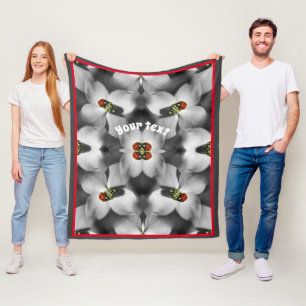 Ladybug auf Dogwood-Blume Abstrakt Personalisiert Fleecedecke