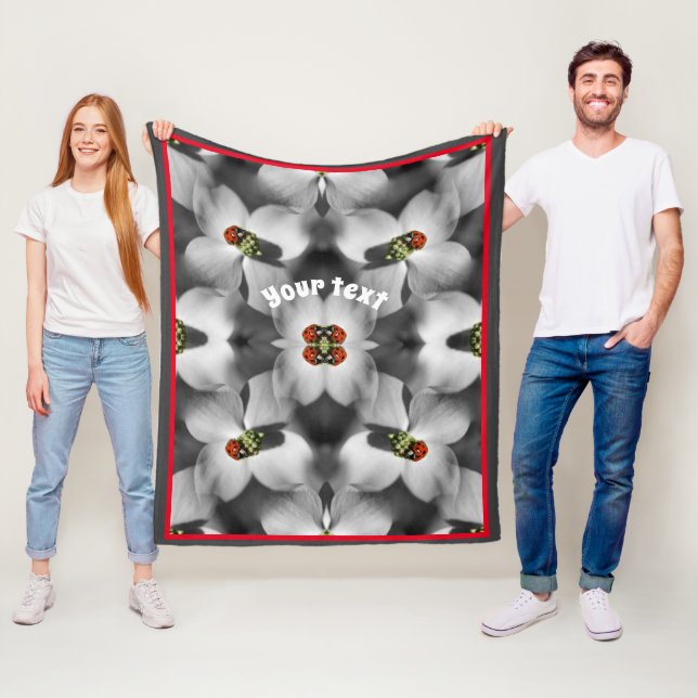 Ladybug auf Dogwood-Blume Abstrakt Personalisiert Fleecedecke (Beispiel)