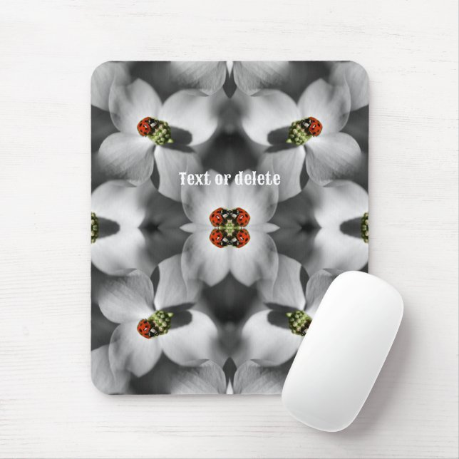 Ladybug auf Dogwood Blume Natur Personalisiert Mousepad (Mit Mouse)