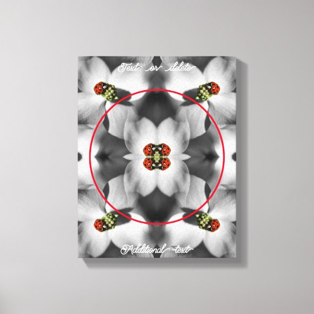 Ladybug auf Dogwood Personalisiert Foto hinzufügen Leinwanddruck (Vorderseite)