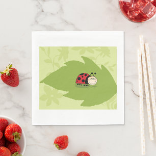 Ladybug auf einem Blatt Papier Napkins Serviette