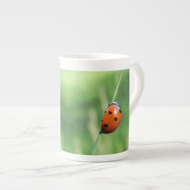 Ladybug auf einer Grashalde Prozellantasse (Vorderseite Rechts)