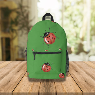 Ladybug auf grün bedruckter rucksack