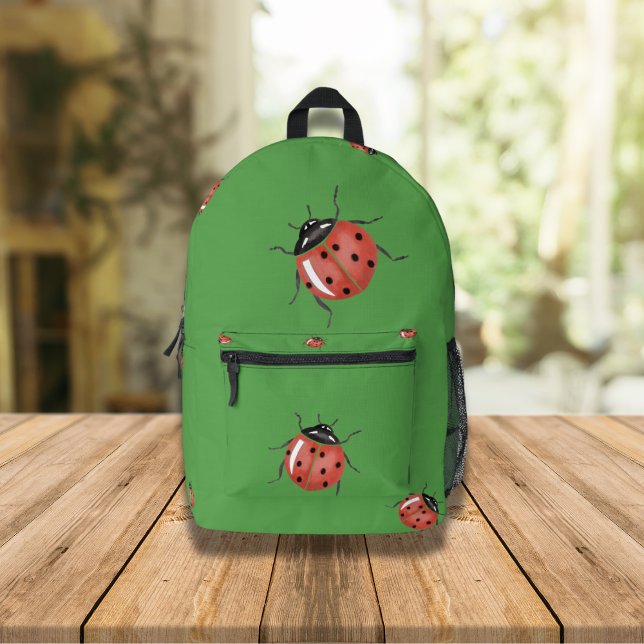 Ladybug auf grün bedruckter rucksack (Von Creator hochgeladen)