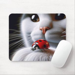 Ladybug auf Katze Mousepad