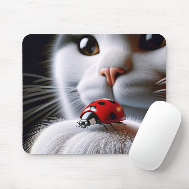 Ladybug auf Katze Mousepad (Mit Mouse)