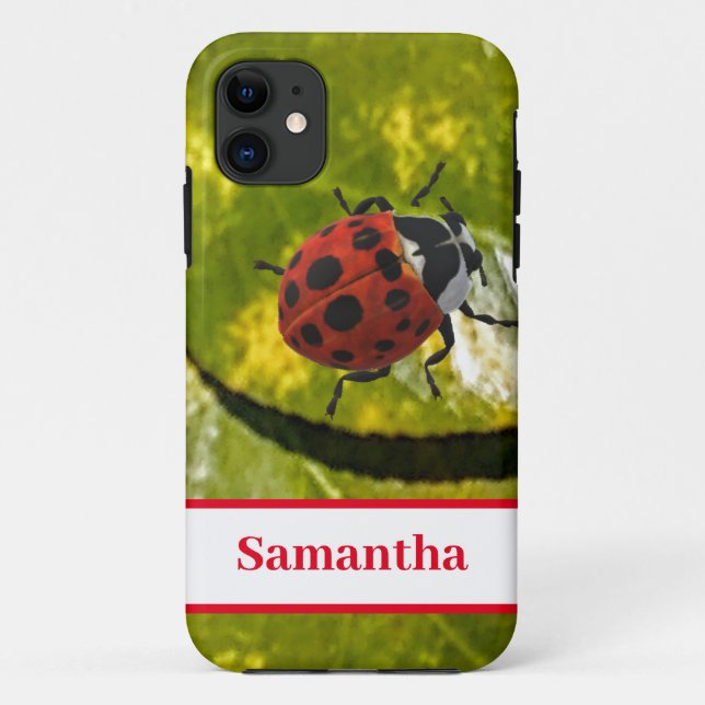 Ladybug auf Leaf mit Namen Case-Mate iPhone Hülle (Rückseite)