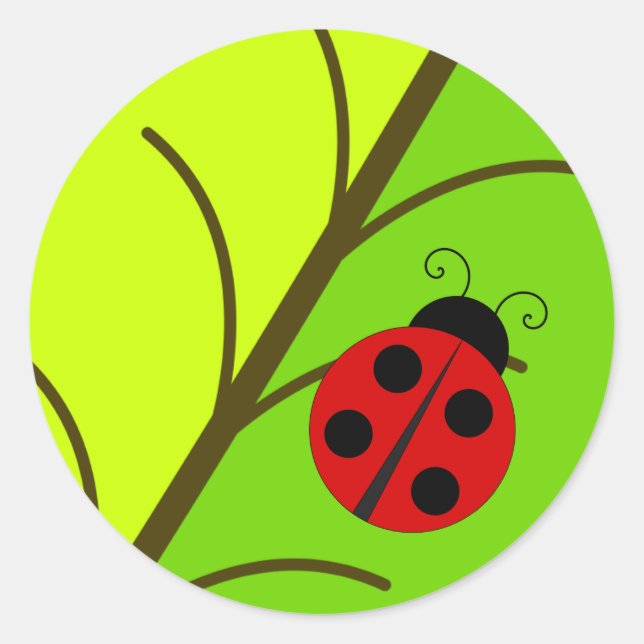 Ladybug auf Leaf Stickers (Vorderseite)