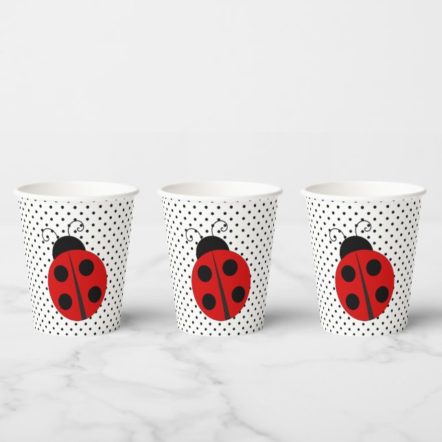 Ladybug auf Polka Dots Design Paper Cups Pappbecher (Multi)
