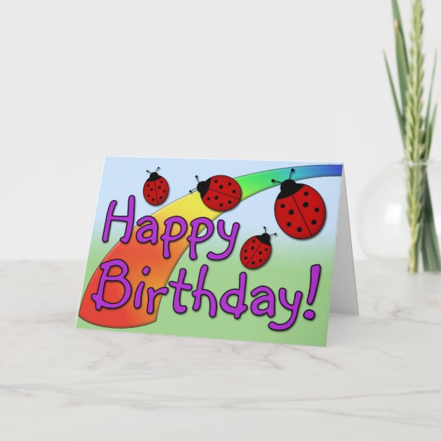 Ladybug B-Day Karte (Vorderseite)
