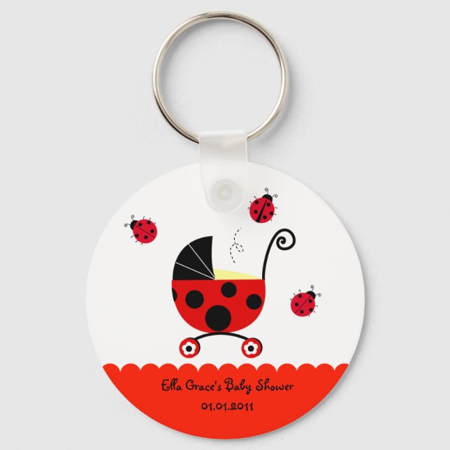 Ladybug Baby Dusche Gastgeschenk Schlüsselanhänger (Vorderseite)