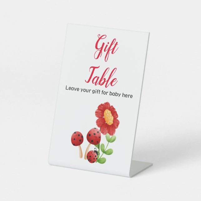 Ladybug Baby Dusche Geschenk Tafelschild, Mutter s Sockelschild (Vorderseite)