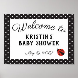 Ladybug Baby Dusche Willkommensschild Poster