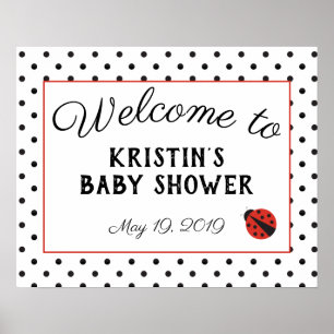 Ladybug Baby Dusche Willkommensschild Poster - gro