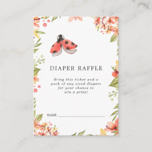 Ladybug Baby Showdiaper Raffle Ticket Begleitkarte