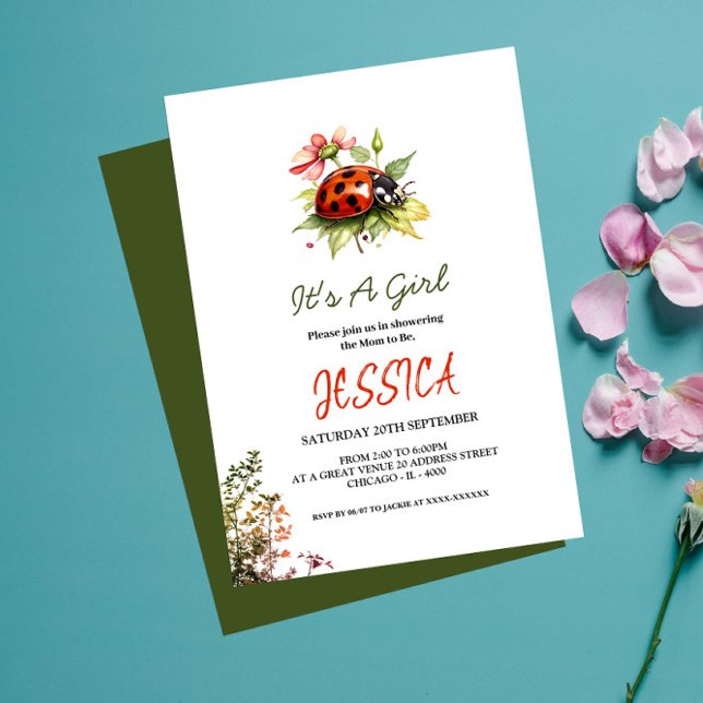 Ladybug Baby Shower Einladungen (Von Creator hochgeladen)