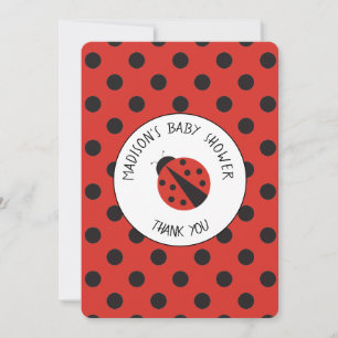 Ladybug Baby Shower Polka Dot Danke Karte
