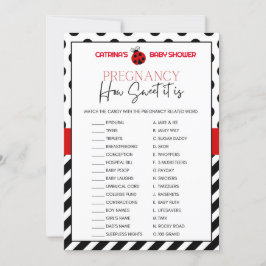 Ladybug Babydusche - bestellbarer Name, 12x18 Einladung