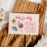 Ladybug Babydusche Buchanfrage Begleitkarte<br><div class="desc">Niedliche Ladybug Thema Babydusche Anfrage Karte mit Darstellung des Insekts und der Wildblumen. Die Karte frage den Gästen,  anstelle einer Karte ein neues oder gebrauchtes Kinderbuch einzuführen.</div>