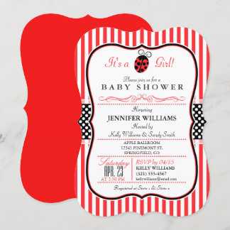 Ladybug Babydusche Einladung