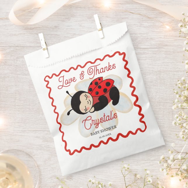 Ladybug Babydusche niedliche Schlafkäfer Geschenktütchen (Ausgeschnitten)