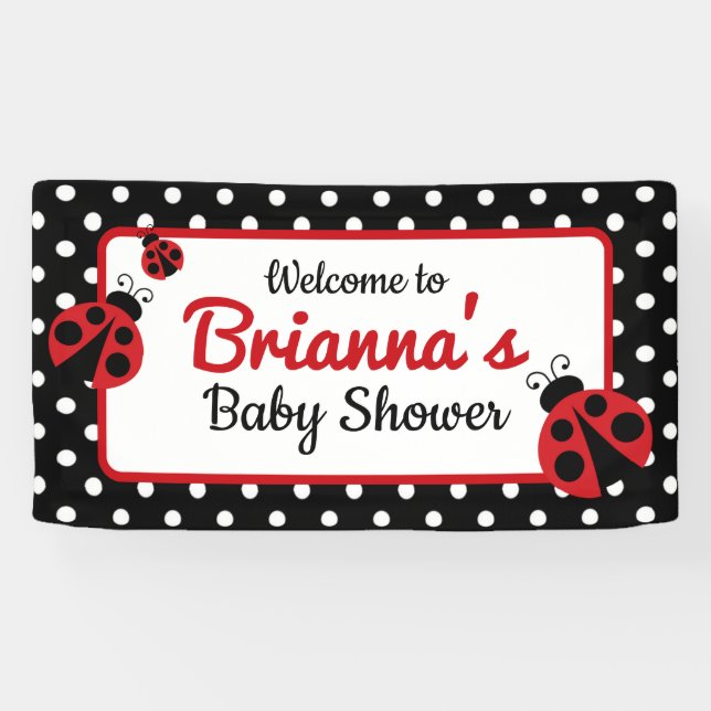 Ladybug Babydusche oder Geburtstagsparty Banner (Horizontal)