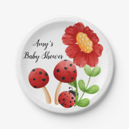 Ladybug Babydusche Papierplatte Pappteller