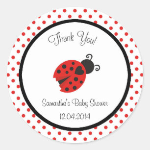 Ladybug Babydusche Runder Aufkleber
