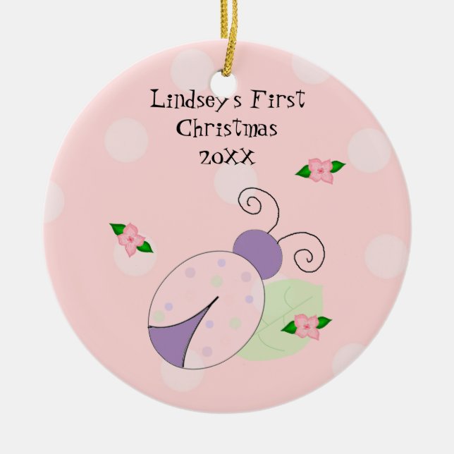 Ladybug Baby's First Christmas Keramik Ornament (Vorne)