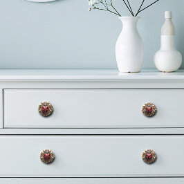 Ladybug Beautiful Art Deco Gold Perlen Rubine Keramikknauf