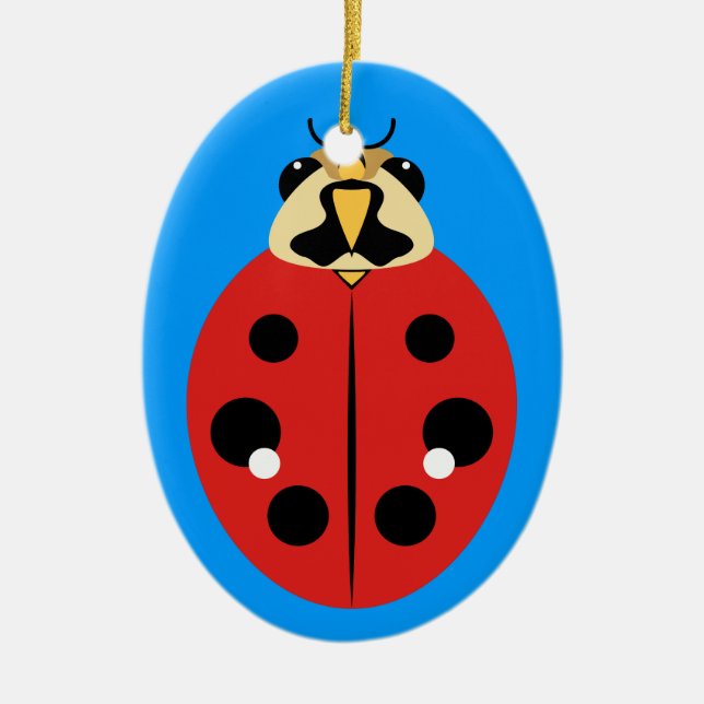 Ladybug Beetle Red Keramikornament (Vorne)