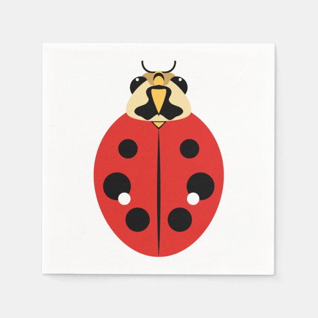 Ladybug Beetle Red Serviette (Vorderseite)