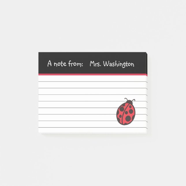 Ladybug-Beitrag der Lehrerin - Anmerkungen Post-it Klebezettel (Vorderseite)