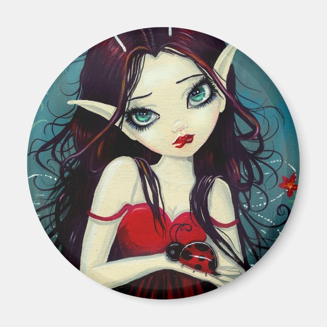 Ladybug Big-Eye Fairy Art Magnet (Vorne)