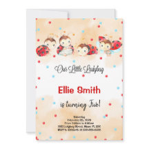 Ladybug Birthday Einladung