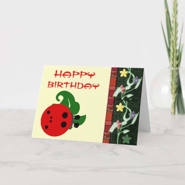 Ladybug Birthday Karte (Vorderseite)