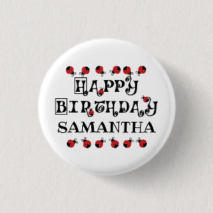 Ladybug Birthday Personalisiert Button